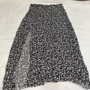 SHEIN Black and White Floral Maxi Skirt